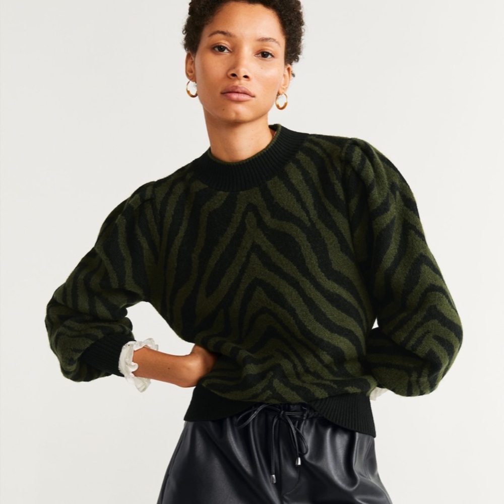 Mango Zebra Print Sweater